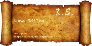 Kuna Sára névjegykártya
