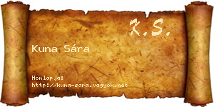 Kuna Sára névjegykártya