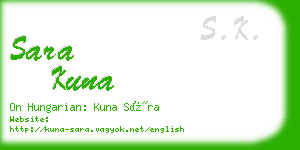 sara kuna business card